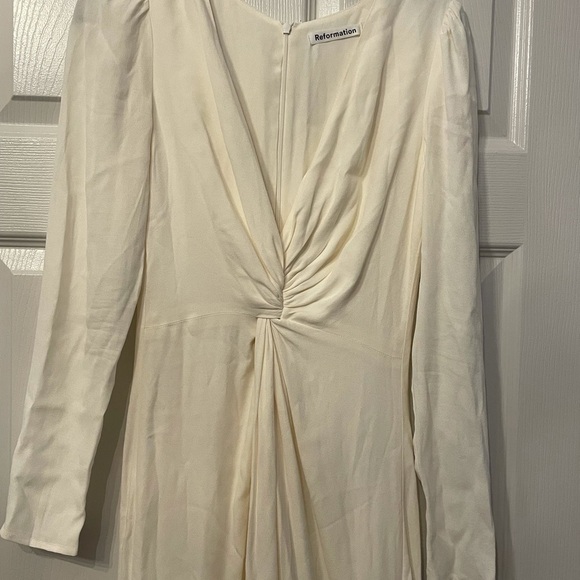 Reformation Gatsby Dress Ivory Knotted Slit Bridal New With Tags! - Picture 7 of 8